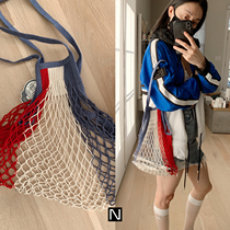 French Filt Net Bag retro environmental protection Net Bag shopping Bag hollow woven Bag fashionable and good