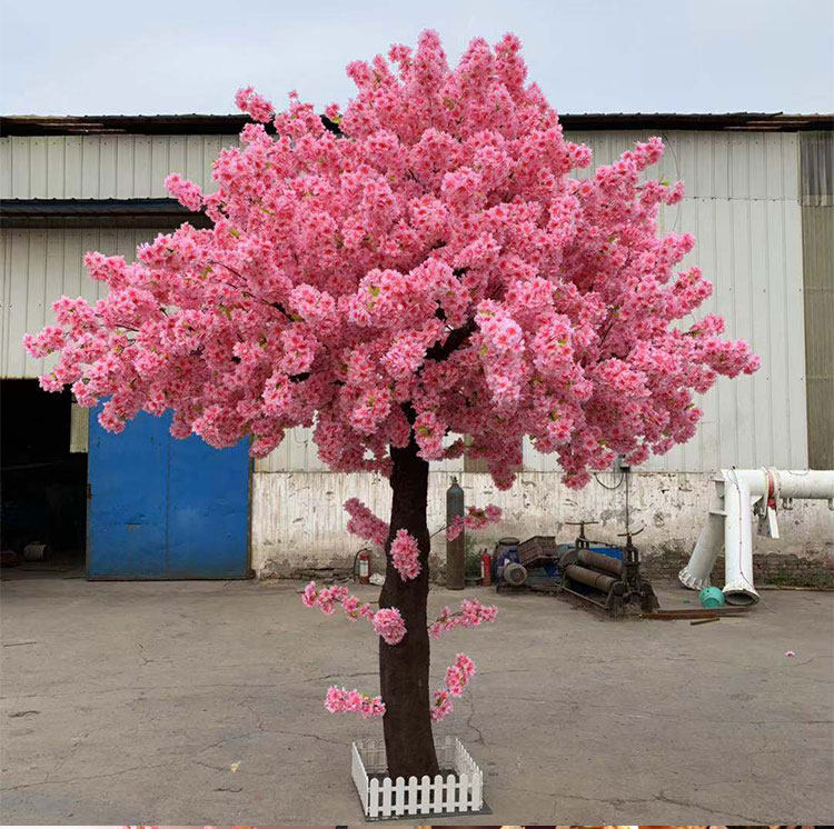Simulation cherry tree Interior decoration large plant fake peach tree Shopping mall Hotel wedding window photo studio prop tree