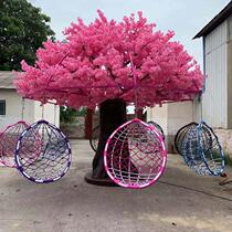 Net red rotating cherry tree Peach tree Outdoor childrens swing hanging chair Wishing tree Large amusement equipment simulation tree