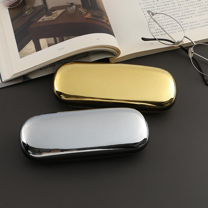 High-End Electroplated Glasses Case for Men, Portable Tinplate, Pressure-Resistant, 2025 New Model, Storage Box for Nearsighted Women