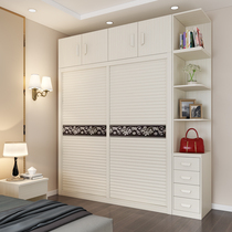 Bedroom Push - and - pull - door closet for a minimal modern economy 2 doors wooden assembly moving door large closet combination