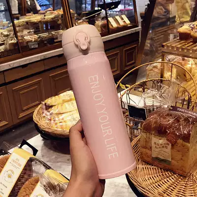 Simple Korean hipster thermos cup literary female students couple stainless steel cup portable creative trend Cup