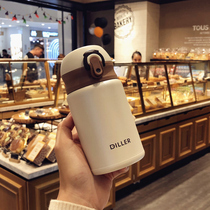 Korean version of simple small mini thermos cup fresh literary stainless steel cup female student bullet cover cute Cup