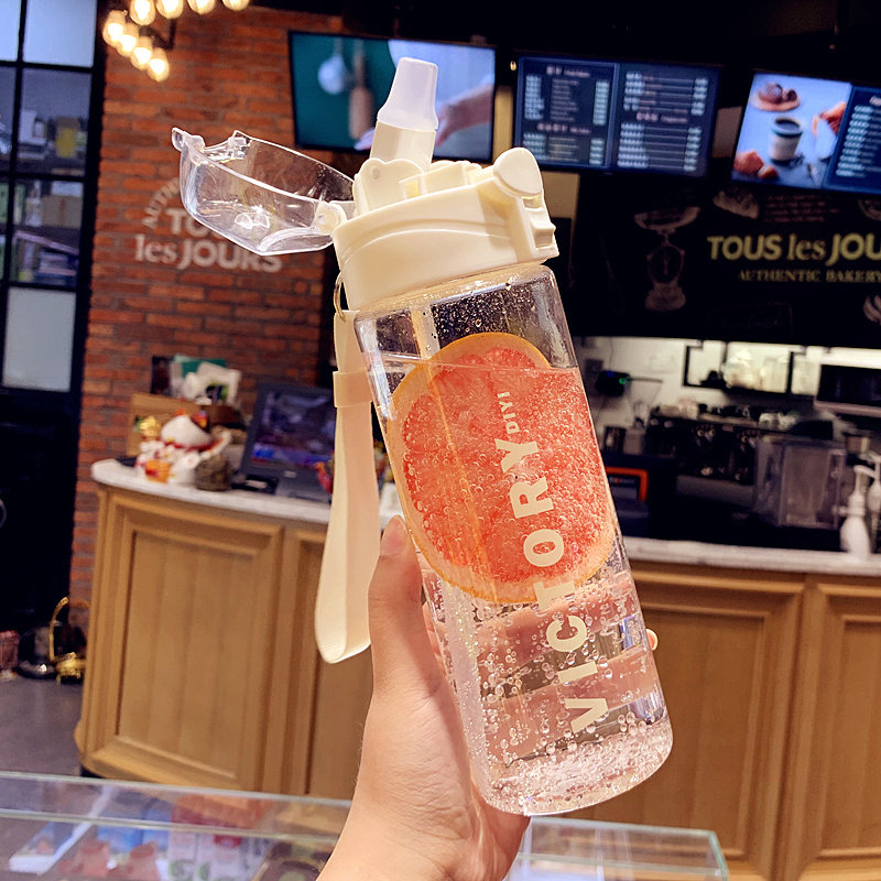 Sports Cup Creative Water Cup Boys and Female students Xiaoqing Xiaoxiang Limited Cup Portable Leakage Prevention Han Edition Plastic Cup