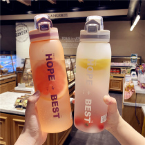 Simple trend frosted plastic cup male Lady outdoor fitness large capacity kettle student portable ins water Cup