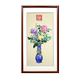 Hunan embroidery peony vase ມື embroidery ປະດັບຕົກແຕ່ງຮູບແຕ້ມສໍາເລັດຮູບເຮືອນຝາຕົບແຕ່ງກໍາແພງເຄື່ອງຫັດຖະກໍາ