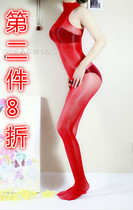 912 pin sleeveless ultra-thin transparent shiny gleaming crotch body stockings full body sexy stockings