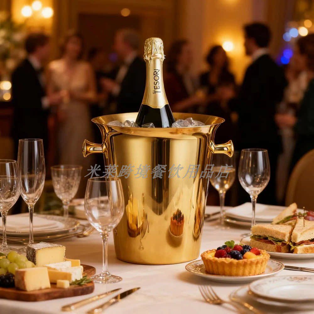 国境を越えてヨーロッパスタイルのステンレス製アイスバケット。カウンタートップ用アイスバケット、ホテルやレストラン向けのアイスバケットで、赤ワイン、蒸留酒、シャンパン、氷を冷やすのに最適です。