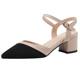 Sandals 2024 ໃຫມ່ຂອງແມ່ຍິງ Casual Thick Heel Baotou Medium Heel Pointed Toe ເກີບ Mary Jane ຂະຫນາດໃຫຍ່ເກີບແມ່ຍິງ 41 ຫາ 43