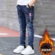 Quần jean bé trai cộng với nhung dày 2018 mẫu mùa thu đông 2018 Quần jeans trẻ em Hàn Quốc trong quần trẻ em lớn quần jean bé trai