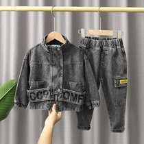 Childrens Fashion Spring Autumn Season New Suit 2022 Children Cowboy Suit Children Two Sets Boys Korean Version Casual Clothes