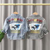2022 Spring Autumn New Childrens Clothing Boy Jeans Jacket Children Cartoon Printed Blouse Children Casual Outwear Baby