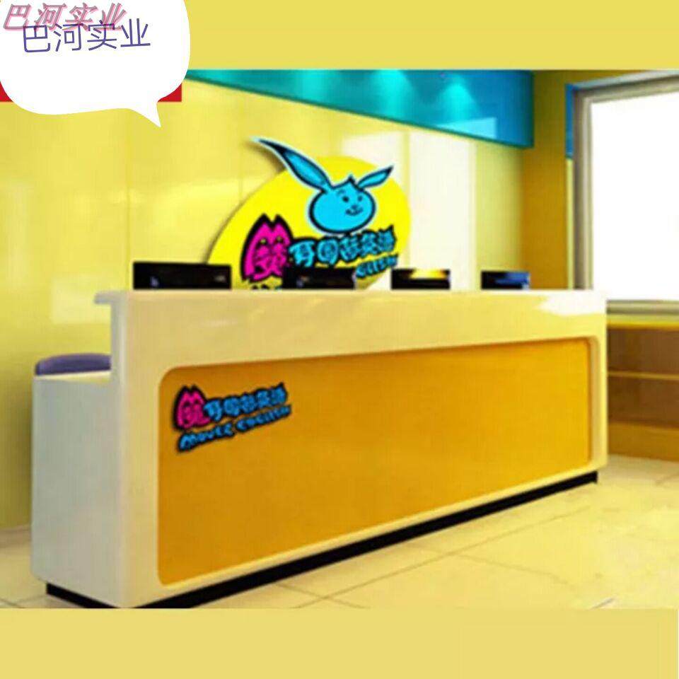 New Baking Varnish Front Desk Reception Desk Children Training Course Kindergarten Service Desk Cashier Counter Corporate Bar