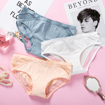 Simple hollow mesh gauze girl born cotton underwear women low waist sexy cotton breifs youth cotton clearance