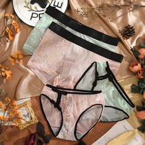 China Wind Retro Lovers Pants Sexy Suit Transparent Mesh Yarn Tempt Graphene Antibacterial Crotch Lace Male