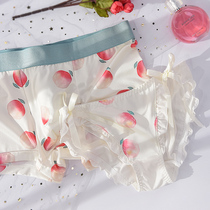 Couple underwear sexy suit cute peach lace Lady breifs low waist boys boxer sweet thin