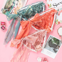 Sweet Japanese sexy strap student underwear female chiffon girl low waist pure Triangle trousers summer thin breathable