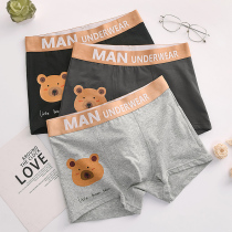 Panties Men's Cotton Boxer 2022 New Winter Loose Cute Printed Teenagers Boxer 3 Pack