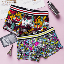 Fashion trend Cartoon Cartoon printed cotton mens underwear boxer pants low waist cotton boxer comfortable shorts