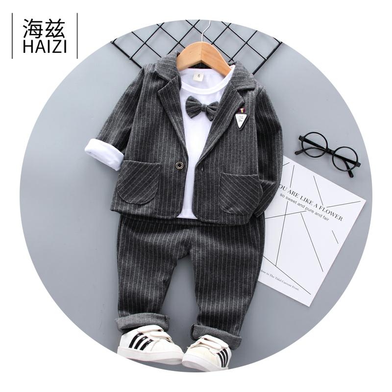 Haze Kids Set 1 Fall 2 trẻ em mùa thu ăn mặc 3 bé trai 4 Quần áo 0-5 tuổi dài tay phù hợp.