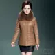 2018 mới trung niên cộng với chất béo dày áo khoác da mẹ áo khoác da xuống áo khoác nữ ngắn Hained leather