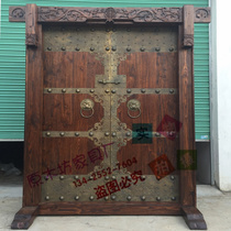 Solid Wood Antique Gate Villa open Chinese Courtyard Gate Elm Wood Rural Gate Retro Engraving Door Custom