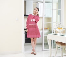 Hi on the new purple blue thing gown 8815 little bear bunny plaid apron fashion housework anti-fouling skirt