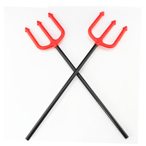 Halloween dress up props show dress up plastic props devil fork children baby horn fork 25g