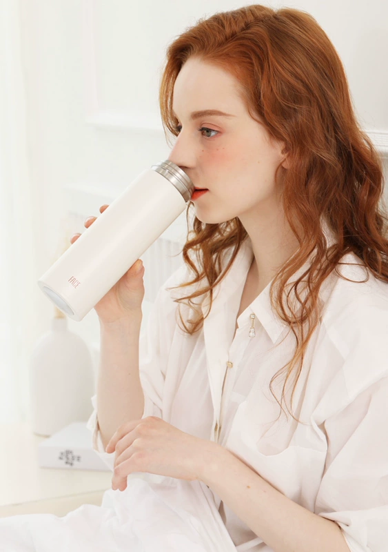 Mặt cốc nam và nữ thép không gỉ 316 sinh viên văn học Hàn Quốc đơn giản in dung lượng lớn cốc nước cầm tay - Tách bình giữ nhiệt inox