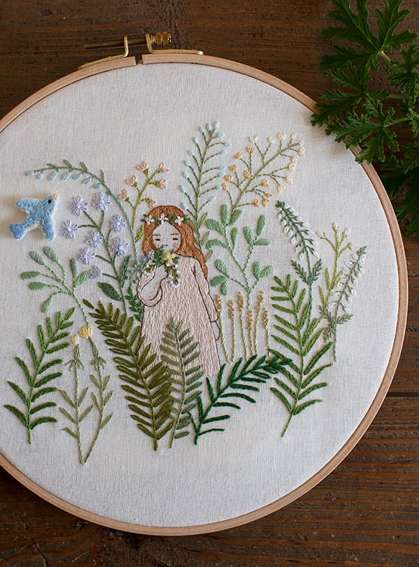 Artisan Maru autumn new product embroidery jungle girl DIY handmade material bag hanging painting