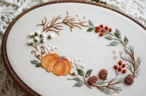 2022 Carpenter Maru handmade new product embroidery k-blue oval wreath season three-dimensional embroidery hanging painting