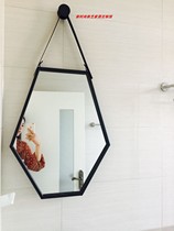 Nordic Metal Wall Mirror Shaped Mirror Hanging Mirror Decorative Mirror Makeup Mirror Bathroom Mirror Dressing Mirror Dressing Mirror