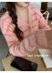 2023 New Early Autumn Cardigan Thin Mohair Sweater Women's Gentle Style Striped Soft Hair Knitted Jacket Women