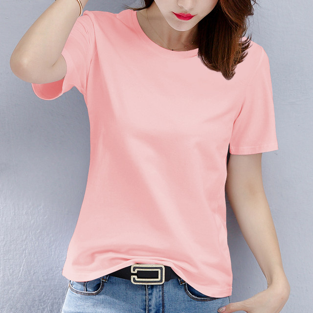 White T-shirt Women's Short Sleeve 2024 New Summer Clothes Loose Pure Black Cotton T-shirt Half Sleeve Top Short Korean Style