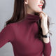 Half-turtle collar bottoming shirt for women, pure cotton autumn and winter long-sleeved T-shirt for women, 2024 new tight-fitting and trendy tops