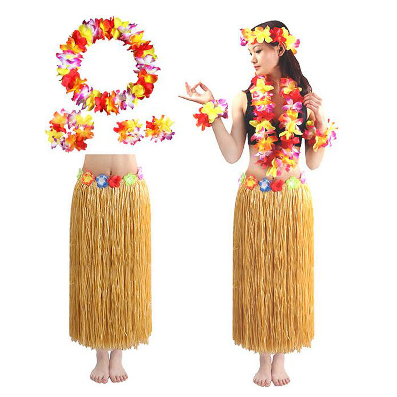 Thicken 6 Hawaiian Dance Herb Dress Dress Dress Dress Men and Women's Annual Meeting New Year Party Seagrass Dance Dress