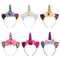 New Flip Scale Sequin Party Headhoop Adult Annual Meeting Stage Show Mermaid Unicorn Headwear