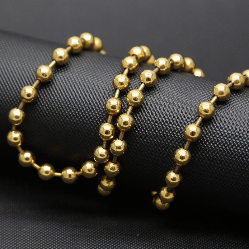 Titanium steel Europe and the United States 8MM ball Chinese hip-hop exaggerated thick necklace gold-plated hip-hop accessories wild new trend
