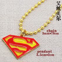 New Delivery New Spot Gilded Gilded Drop Oil Superman Pearl Couple Necklace Hip Hop Street Dance Accessories
