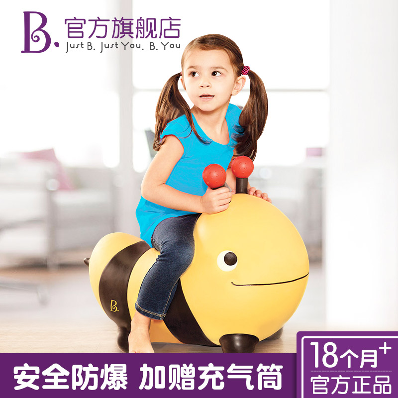 Pabbile B Toys Jump River Horse Bounce Large Yellow Bee Goat Horn Ball Children Inflatable Jumping Ball Riding Toy Sports