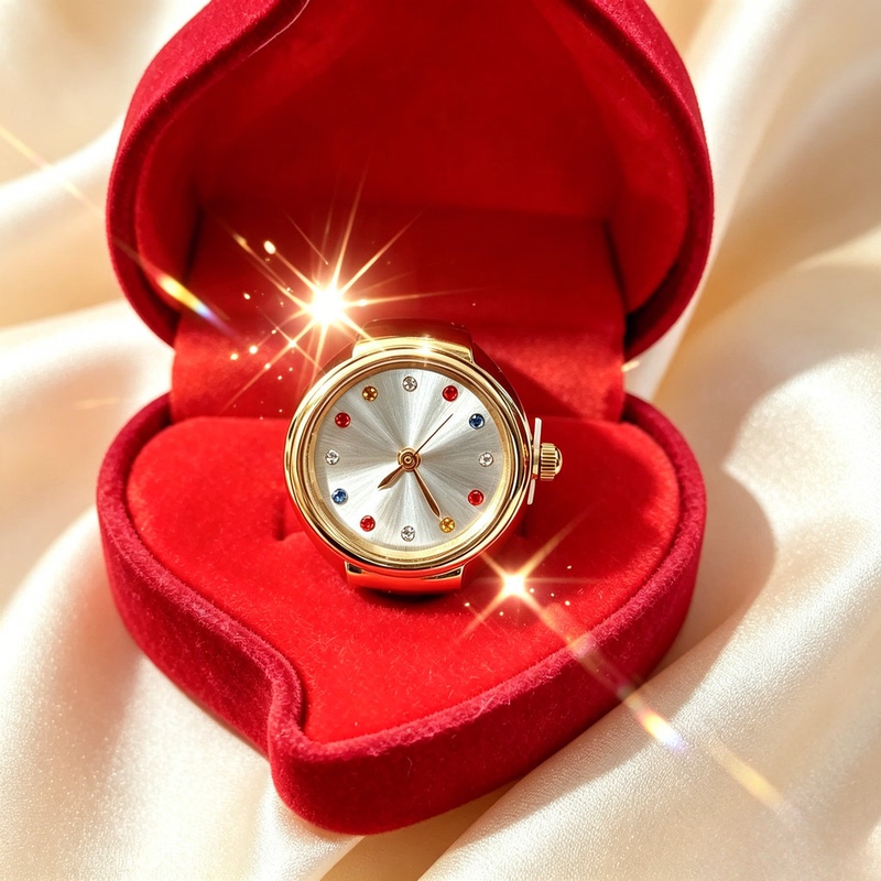 Light Luxury Diamond-Encrusted Mini Ring Watch, Can Tell Time, Elastic, ins Fashionable and Trendy Finger Ring Watch Light Luxury Diamond-Encrusted Mini Ring Watch, Can Tell Time, Elastic, ins Fashionable and Trendy Finger Ring Watch