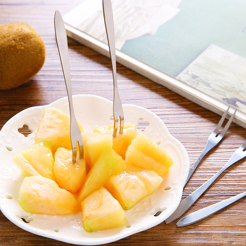 Han Style Creative Cutlery Stainless Steel Fruit Fork Fruit Sign Western Meal Small Fork Sweet Pitchfork Snack Fork