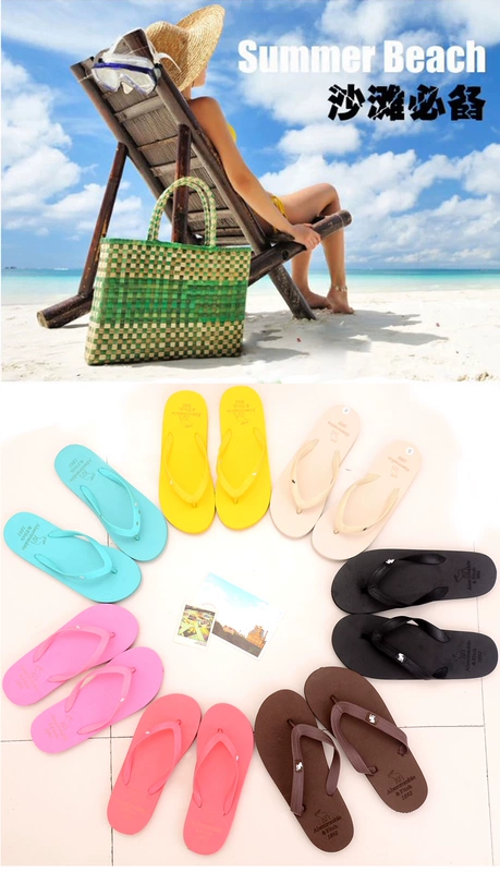 2016 mùa hè vài mô hình flip flops nam giới và phụ nữ dép và dép đi trong nhà bãi biển giày non-slip đáy mềm phẳng với bàn chân dép Hàn Quốc