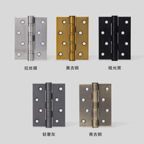 304 Stainless Steel Ball Bearings Hinge 4 Inch House Door Thickened Hinge Wood Door Silent Flat Open Hinge Gold Loose-leaf