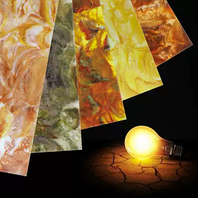 Translucent stone background wall panel amber stone pattern outdoor waterproof ceiling lamp box lampshade stair wall Hotel