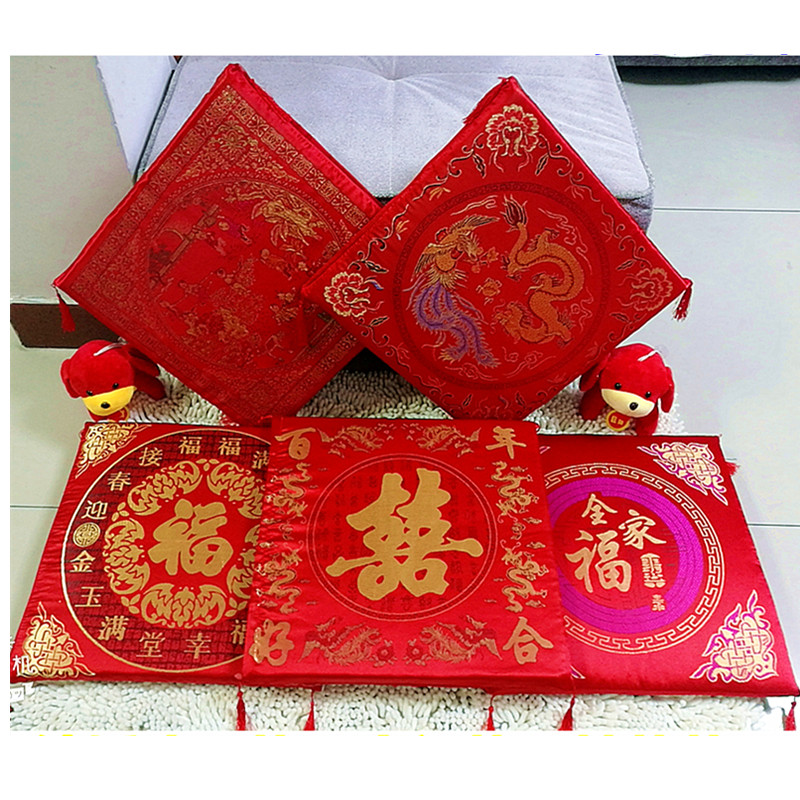 Wedding Festive to tea kneeling in large red biking chair Chinese style cushion kneeling for a fuelwood cushion red wood sofa