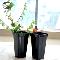 Black plastic flower bucket Florist flower special bucket non-leaking thick and smooth flower bucket flower container damaged reissue