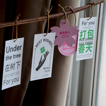 Mothers Day bouquet packed with spring card minimalist floral green planting card at tree under tree Bonsai Flowers Message Card Decoration