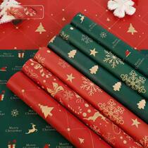 Flowers wrapping paper Christmas bouquet paper Christmas Christmas apple wrapping paper thickened kraft printed florist supplies