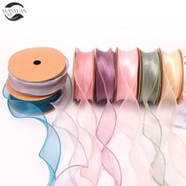 Plain crows feet gauze lace floral ribbon lock edge 4 0cm packaging with polyester yarn solid color flowers gift